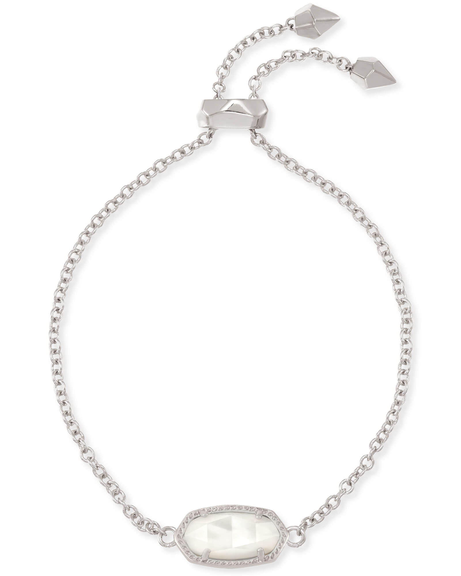 KENDRA SCOTT ELAINA COLLECTION RHODIUM PLATED BRASS FASHION BRACELET WITH IVORY MOTHER OF PEARL