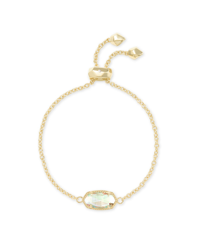 KENDRA SCOTT ELAINA COLLECTION 14K YELLOW GOLD PLATED BRASS DELICATE CHAIN FASHION BRACELET WITH DICHROIC GLASS