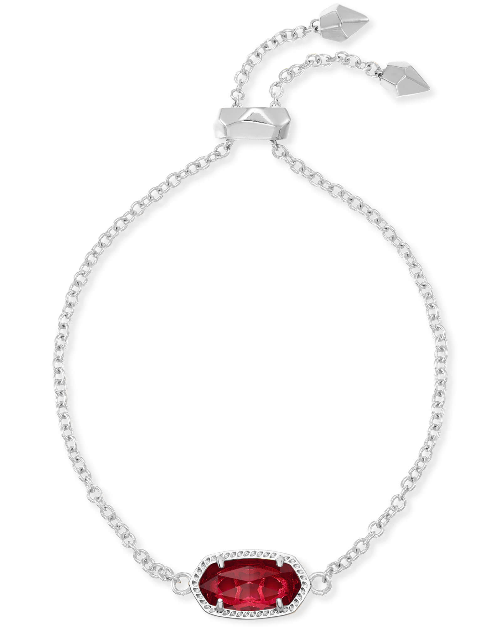 KENDRA SCOTT ELAINA COLLECTION RHODIUM PLATED BRASS FASHION BRACELET WITH RED BERRY