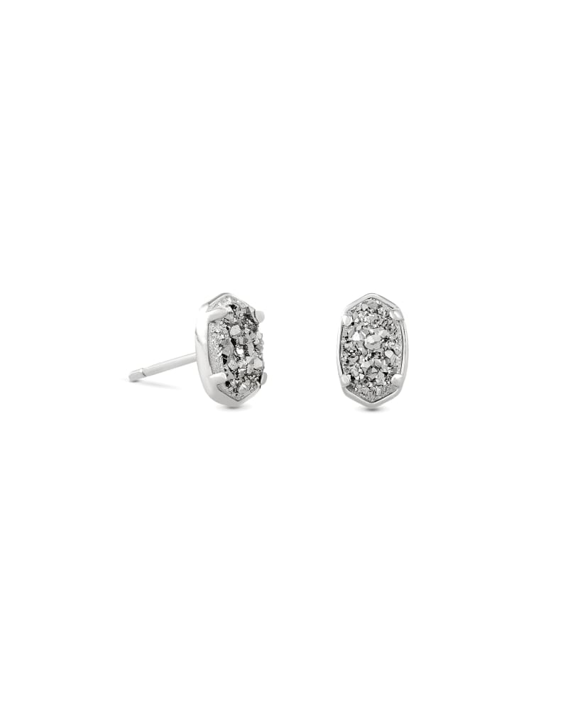 KENDRA SCOTT EMILIE COLLECTION RHODIUM PLATED BRASS FASHION STUD EARRINGS WITH PLATINUM DRUSY
