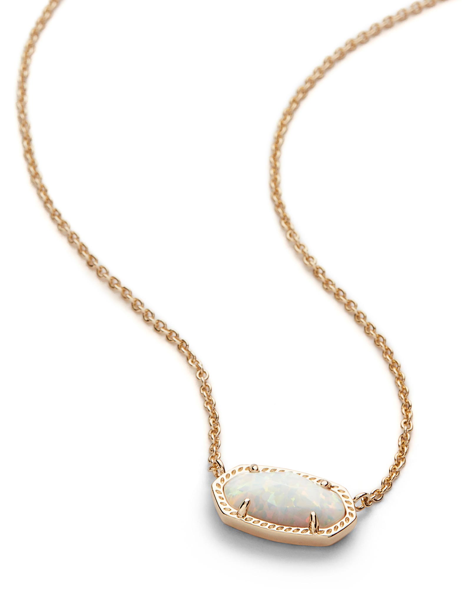 KENDRA SCOTT ELISA COLLECTION 14 KARAT YELLOW PLATED BRASS FASHION PENDANT WITH WHITE OPAL 17