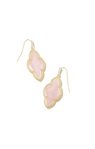 KENDRA SCOTT GOLD PLATED ABBBIE DROP EARRINGS WITH ROSE QUARTZ