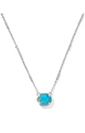 KENDRA SCOTT RHODIUM PLATED MABEL COLLECTION NECKLACE WITH BRONZE VEINED TURQUOISE