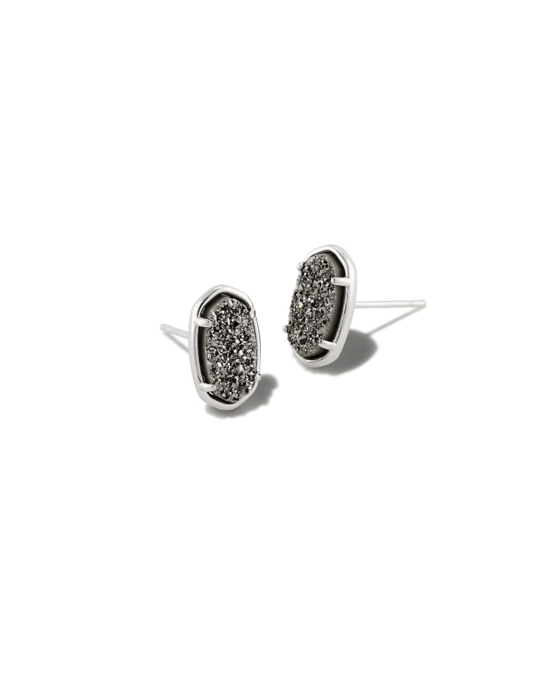 KENDRA SCOTT GRAYSON COLLECTION RHODIUM PLATED BRASS FASHION STUD EARRINGS WITH PLATINUM DRUSY