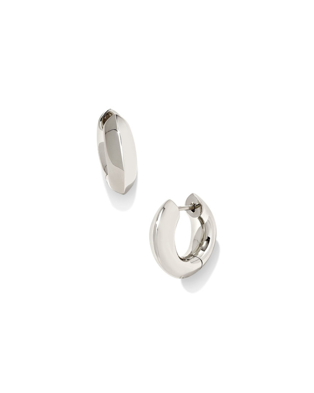 KENDRA SCOTT MIKKI COLLECTION RHODIUM PLATED BRASS FASHION HUGGIE EARRINGS