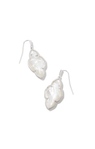 KENDRA SCOTT RHDOIUM PLATED ABBIE COLLECTION EARRINGS WITH IVORY MOTHER OF PEARL