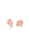 KENDRA SCOTT GOLD PLATED FRAMED TESSA EARRINGS WITH LUSTER ROSE PIML KYOCERA OPALS