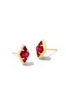 KENDRA SCOTT GOLD PLATEED KINSLEY STUD EARRINGS WITH RASPBERRY ILLUSION