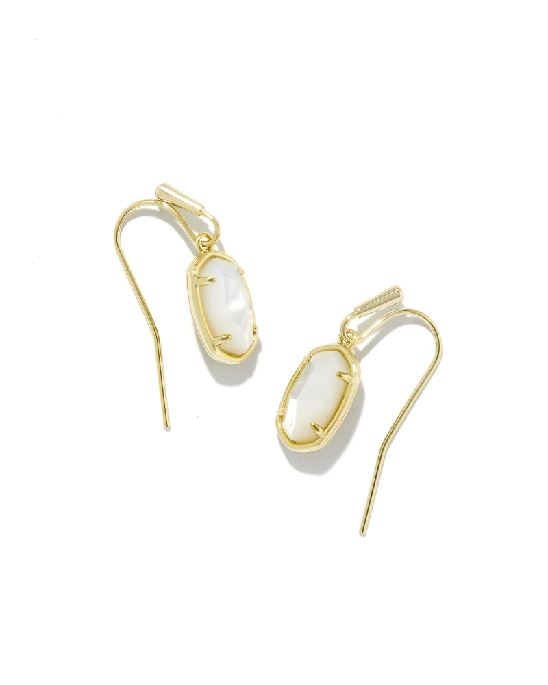 KENDRA SCOTT GRAYSON COLLECTION 14K YELLOW GOLD PLATED BRASS FASHION DROP EARRINGS IN IVORY MOTHER OF PEARL