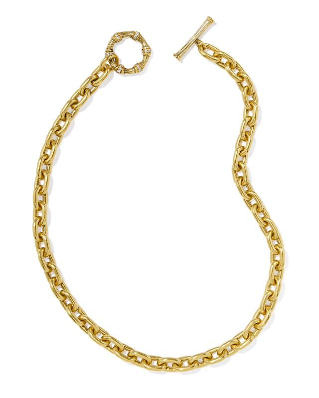 KENDRA SCOTT MAURA BAMBOO COLLECTION 14K YELLOW GOLD PLATED BRASS 17