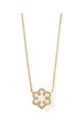 KENDRA SCOTT GOLD PLATED SNOWFLAKE NECKLACE WITH WHITE KYOCERA OPAL