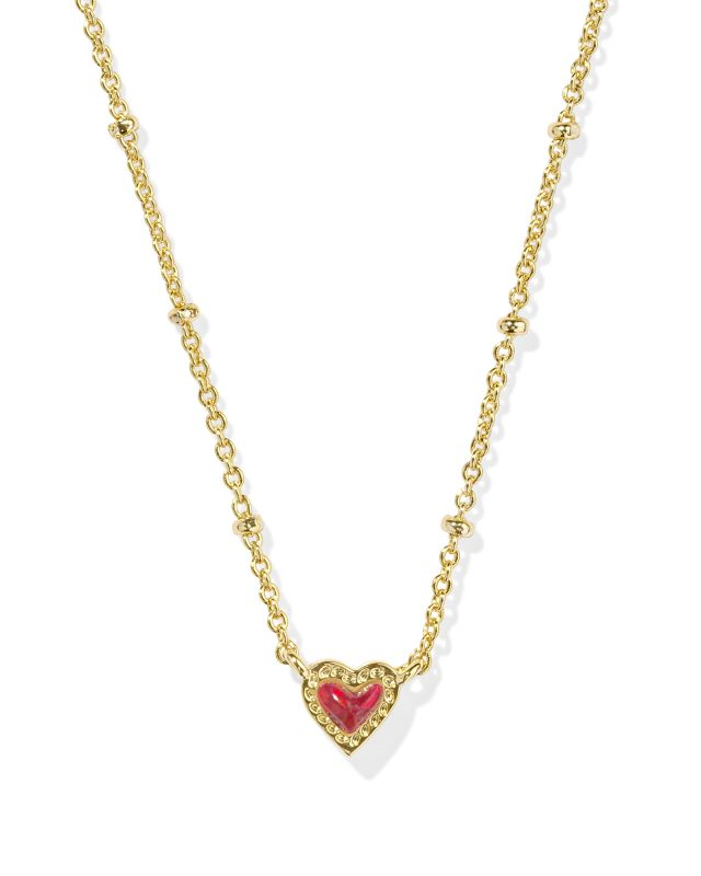 KENDRA SCOTT MINI ARI HEART COLLECTION 14K YELLOW GOLD PLATED BRASS 19