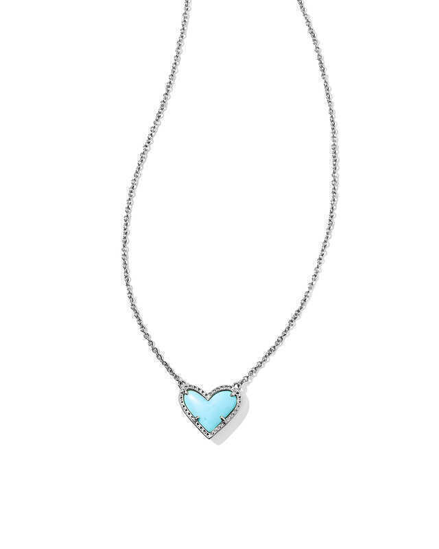 KENDRA SCOTT ARI HEART COLLECTION RHODIUM PLATED BRASS 15