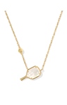 KENDRA SCOTT GOLD PLATED PICKLEBALL NECKLACE WITH IVORY MOTHER OF PEARL