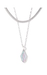 KENDRA SCOTT RHODIUM PLATED EVELYN MULTI STRAND NECKLACE WITH ROCK CRYSTAL