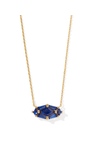 KENDRA SCOTT GOLD PLATED LINDY RAE ELISA COLLECTION NECKLACE WITH BLUE CRYSTALS 17