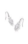 KENDRA SCOTT RHODIUM PLATED LINDY RAE COLLECTION DROP EARRINGS WITH WHITE CRYSTALS