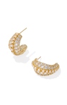 KENDRA SCOTT GOLD PLATED KRISTA COLLECTION HOOP EARRINGS WITH WHITE MIX