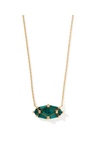 KENDRA SCOTT GOLD PLATED LINDY RAE ELISA COLLECTION NECKLACE WITH GREEN CRYSTALS 17