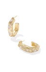 KENDRA SCOTT GOLD PLATED HOLLAND COLLECTION HOOP EARRINGS WITH WHITE CRYSTALS