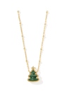 KENDRA SCOTT GOLD PLATED HOLIDAY TREE NECKLACE WITH  GREEN QUARTZITE