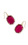 KENDRA SCOTT GOLD PLATED DAPHNE COLLECTION EARRINGS WITH BERRY MICA STONES