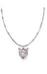 KENDRA SCOTT MAURA JAGUAR SHORT VINTAGE SILVER NECKLACE WTIH VARIEGATED INDIGO MAGNESITE