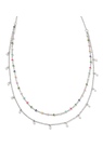 KENDRA SCOTT RHDOIUM PLATED EVE COLLECTION MULTI STRAND NECKLACE WITH MULTI MIX PEARLS AND ENAMEL