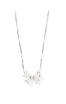 KENDRA SCOTT RHODIUM PLATED BLAIR COLLECTION SMALL BOW NECKLACE WITH IRIDESCENT DRUSY 19