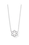 KENDRA SCOTT RHODIUM PLATED SNOWFLAKE NECKLACE WITH WHITE KYOCERA OPAL