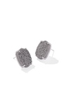 KENDRA SCOTT DAPHNE COLLECTION RHODIUM PLATED LARGE STUD EARRINGS WITH PLATINUM DRUSY