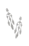 KENDRA SCOTT RHODIUM PLATED HOLLAND COLLECTION STATEMENT EARRINGS WITH WHITE CRYSTALS