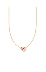 KENDRA SCOTT GOLD PLATED HOLLAND HEART SHORT NECKLACE WITH PINK CRYSTALS