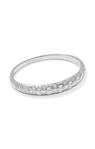 KENDRA SCOTT VINTAGE SILVER HOLLAND COLLECTION BANGLE BRACELET WITH WHITE CRYSTALS SIZE S/M