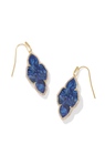 KENDRA SCOTT ABBIE COLLECTION GOLD PLATED PAVE FRAME DROP EARRINGS WITH NAVY ABALONE