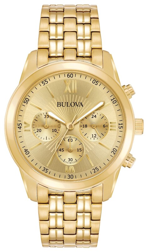 Gold and diamond bulova on sale watch