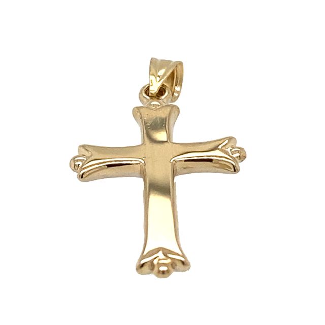 14K YELLOW & WHITE GOLD REVERSIBLE CROSS ESTATE PENDANT TOTAL GRAM WEIGHT: .701 (ESTATE ITEM:  ALL SALES FINAL  AS IS  NO WARRANTY)