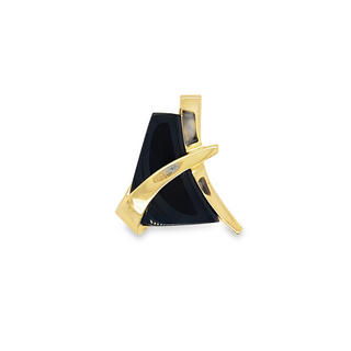 14K YELLOW GOLD ESTATE SLIDE PENDANT WITH ONE BLACK ONYX TOTAL GRAM WEIGHT: 6.083 (ESTATE ITEM:  ALL SALES FINAL  AS IS  NO WARRANTY)