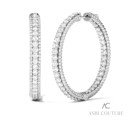 Inside Out Hoop Diamond Earrings