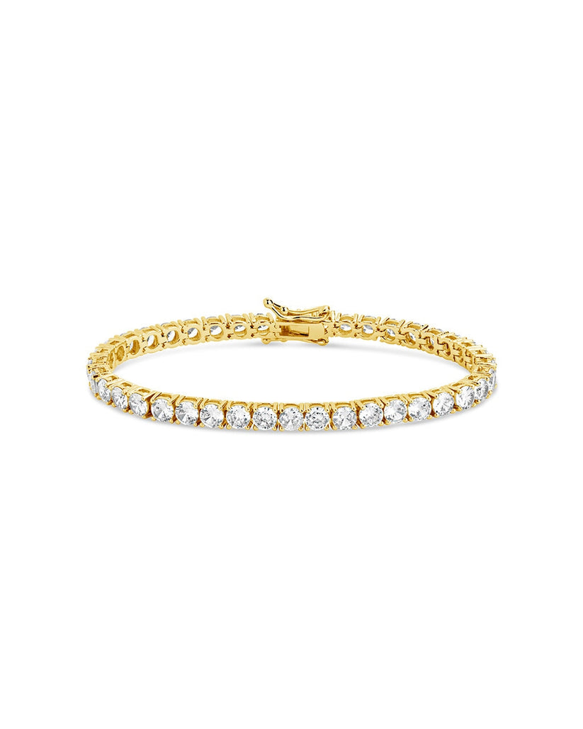 14K YELLOW GOLD TENNIS DIAMOND BRACELET WITH 53 = 7.15TW ROUND H-I SI2 DIAMONDS   (7.07 GRAMS)