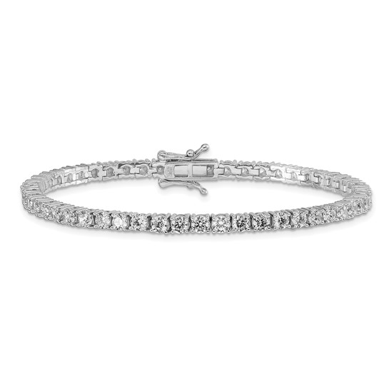 14K WHITE GOLD TENNIS DIAMOND BRACELET WITH 56 = 5.06TW ROUND H-I SI2 DIAMONDS   (7.60 GRAMS)