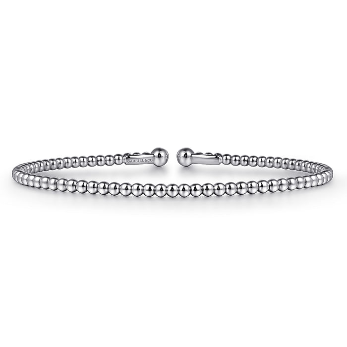 GABRIEL & CO 14K WHITE GOLD BUJUKAN SPLIT BANGLE BRACELET 6.25