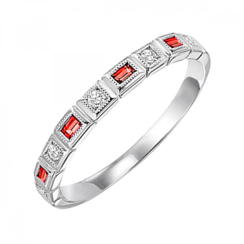 Ruby and Diamond Stackable Ring