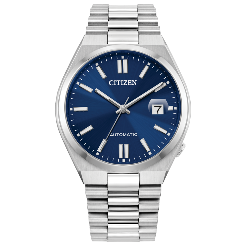 CITIZEN GENTS AUTOMATIC “TSUYOSA” COLLECTION STAINLESS STEEL BRACELET STRAP AND CASE WITH DARK BLUE DIAL