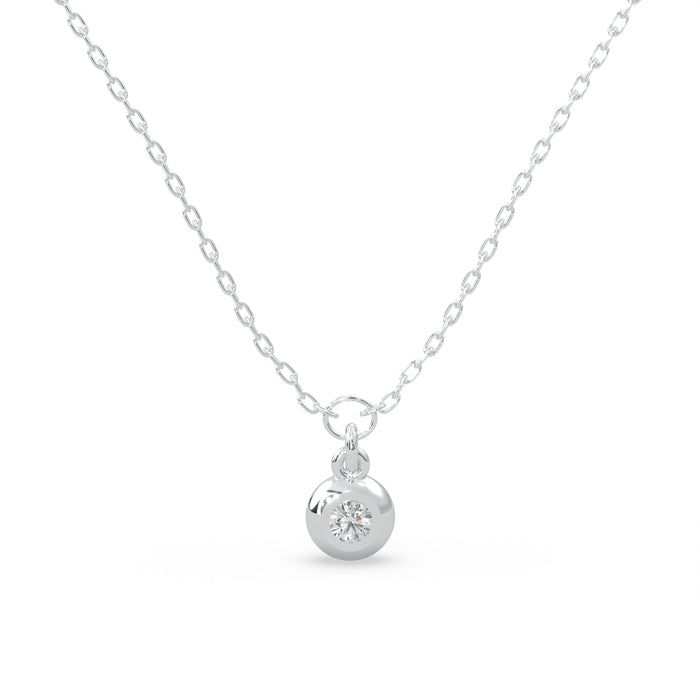 SPIRIT COLLECTION MODERN ELECTRUM BEZEL DIAMOND ORIGIN NECKLACE WITH ONE 0.06CT ROUND H VS2 DIAMOND 20