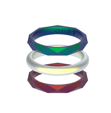 QALO STANDARD WOMEN'S 3 STACK DAYBREAK STACKABLE SILICONE RINGS SIZE 7
