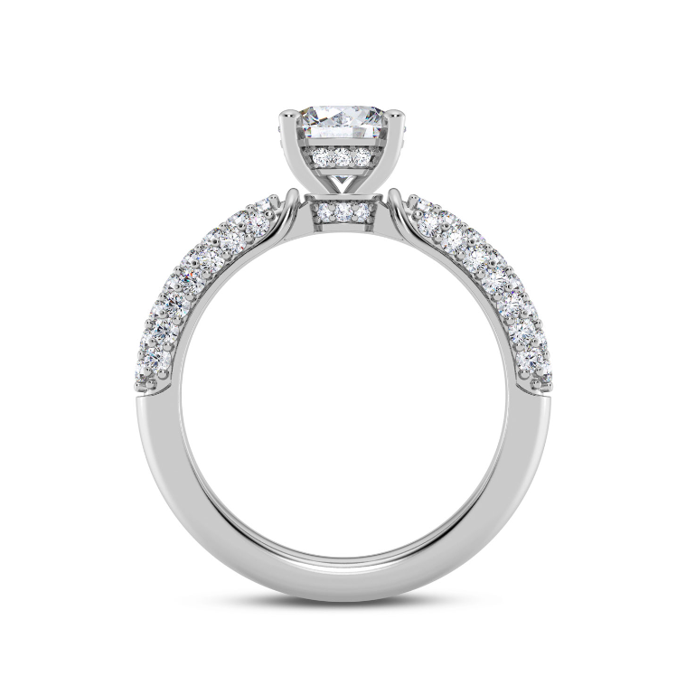 Round Hidden Halo Engagement Ring Setting