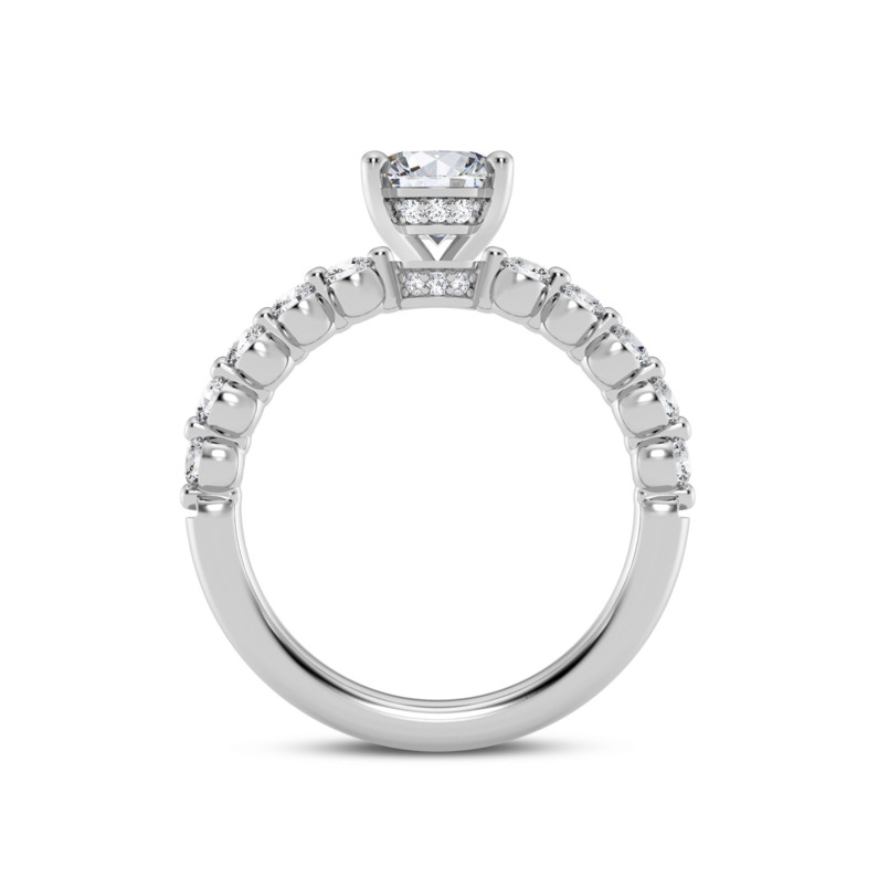 Oval Hidden Halo Engagement Ring Setting