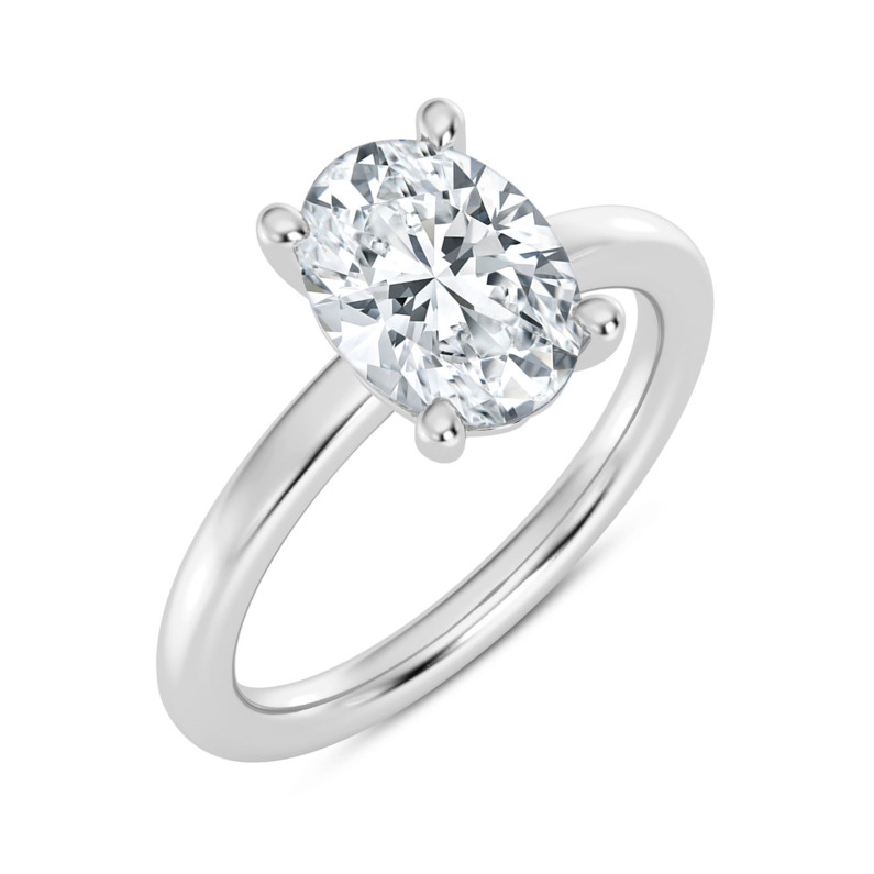 14K WHITE GOLD SOLITAIRE SEMI-MOUNT RING SIZE 7 WITH 6 0.02TW ROUND F-G VS2 DIAMONDS