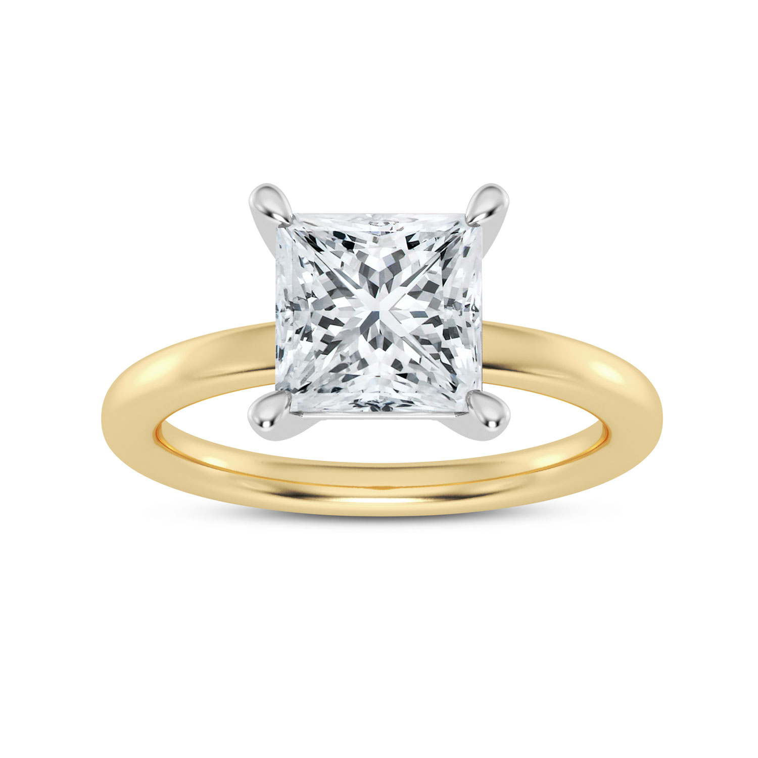 14K YELLOW GOLD SOLITAIRE SEMI-MOUNT RING SIZE 7 WITH 6=0.02TW ROUND F-G VS2 DIAMONDS AND 12=0.04TW ROUND F-G VS2 DIAMONDS IN THE CROWN